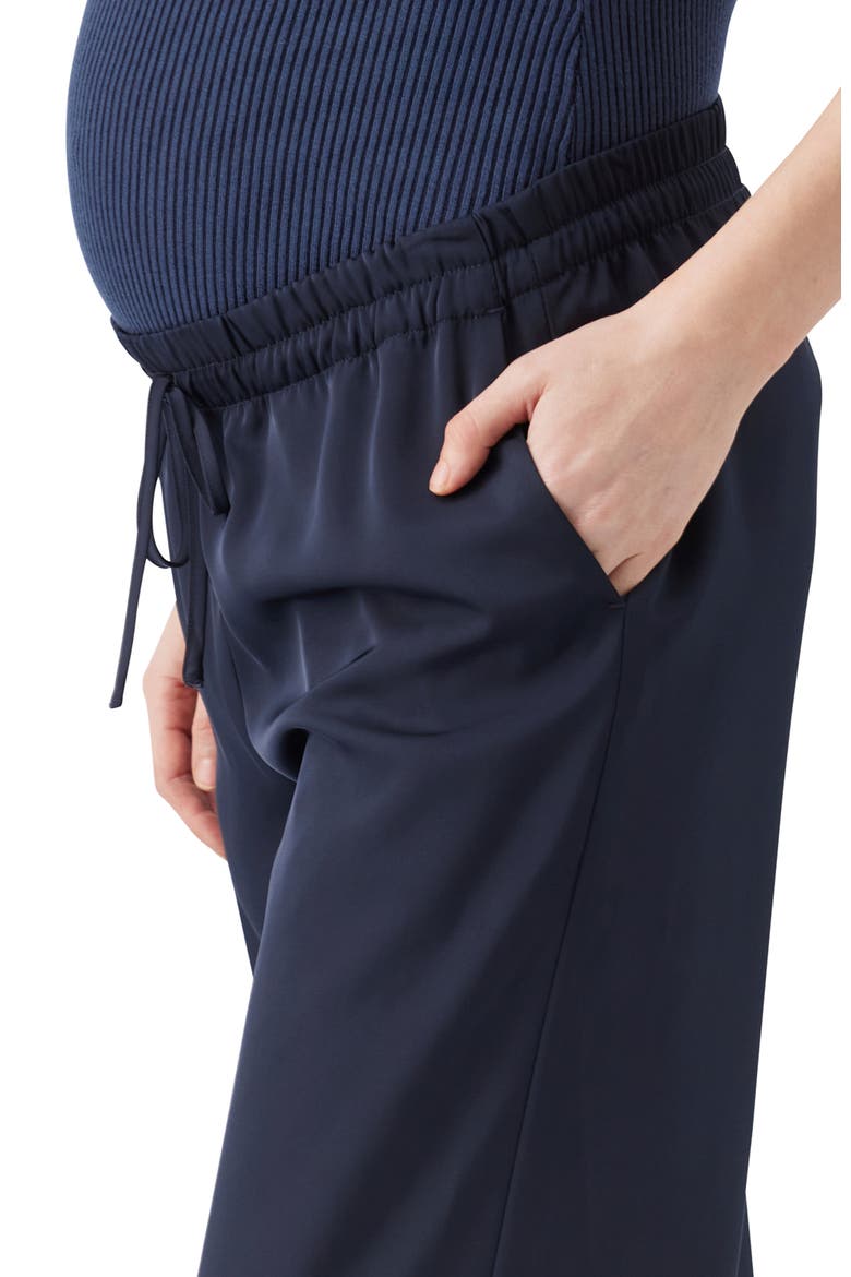 Tamara Satin Pull-On Pant, Alternate, color, Midnight