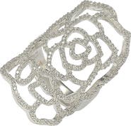 SUZY LEVIAN Sterling Silver CZ Armor Ring