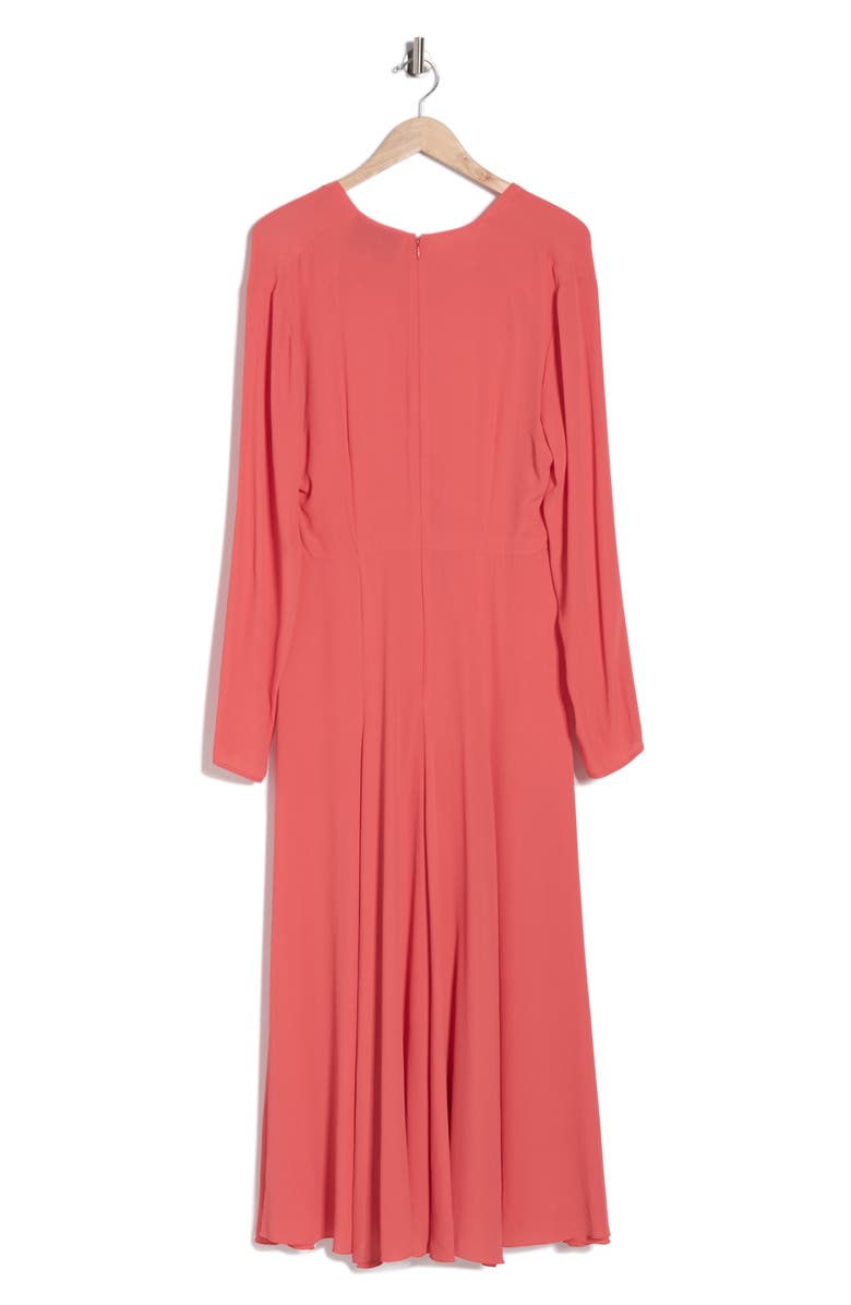 Longchamp Tie Neck Dress, Alternate, color, Goji