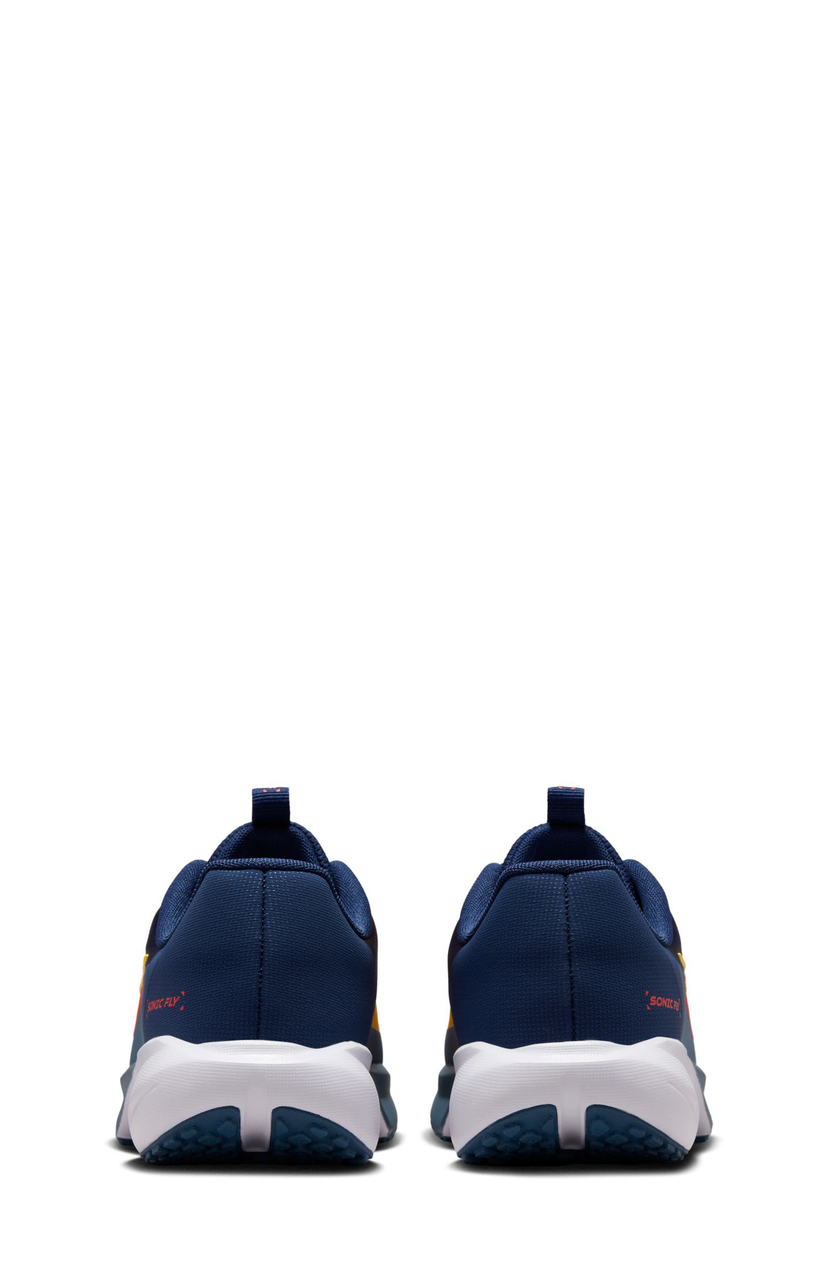 Nike Kids' Sonic Fly Running Shoe, Alternate, color, Navy/ Picante Red/ Orange