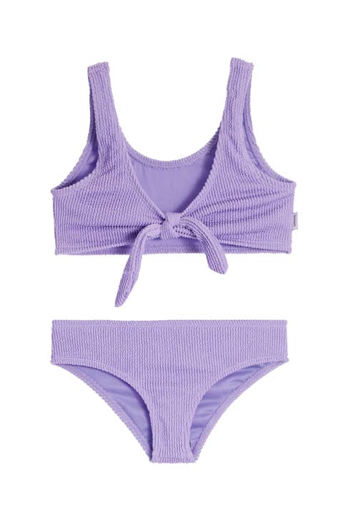 Crinkle Tie Two Piece Swimsuit