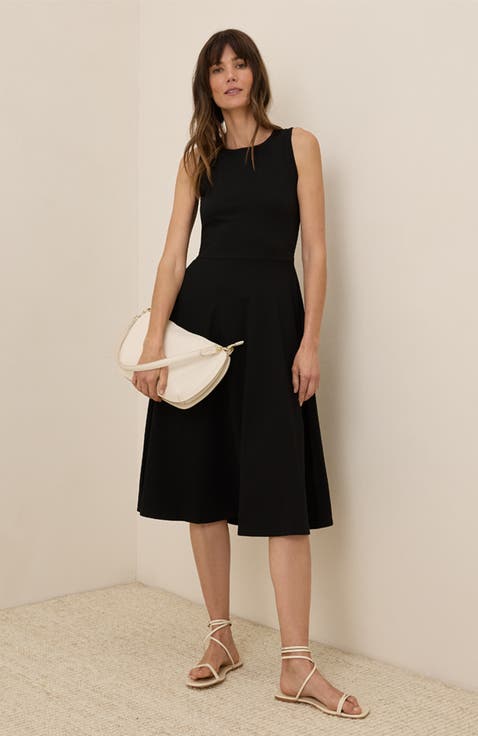 Organic Cotton Fit & Flare Keyhole Back Dress