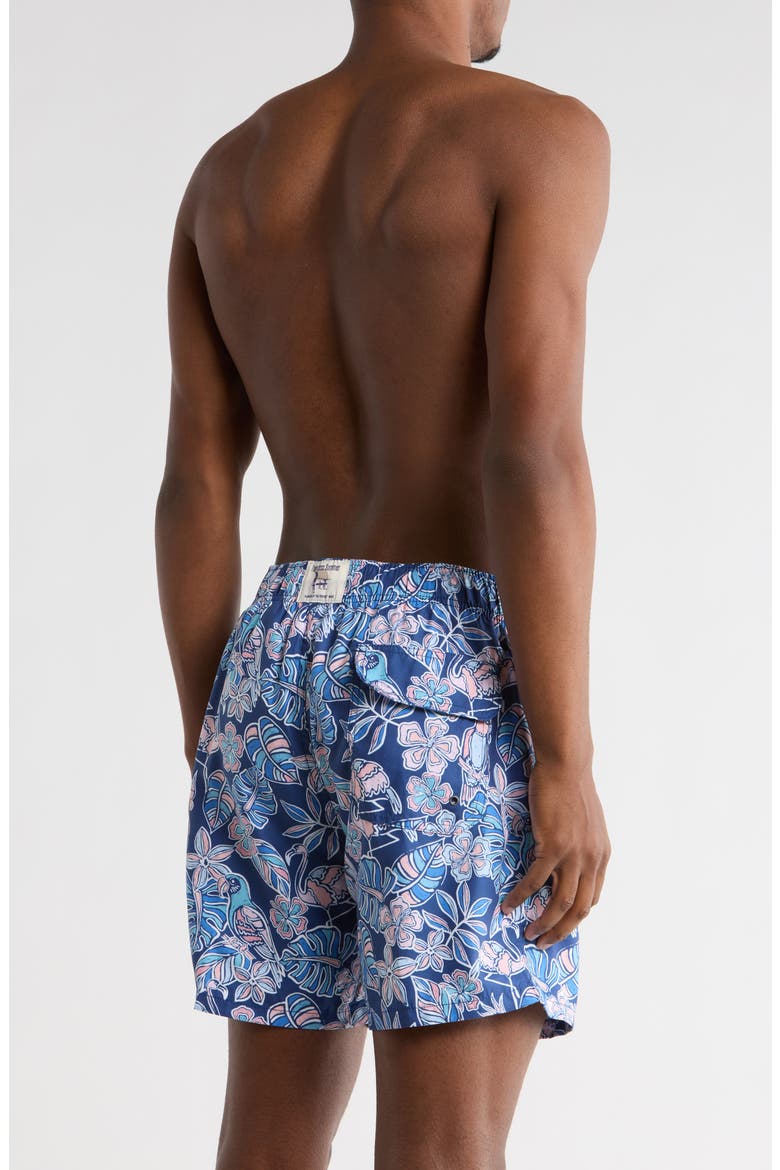 Print Volley Swim Trunks, Alternate, color, NAVY