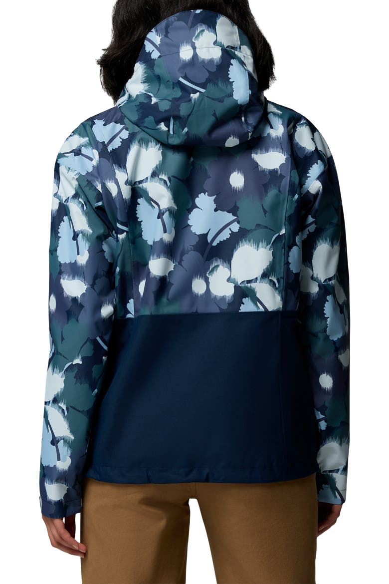 Hikebound Waterproof Hooded Rain Jacket, Alternate, color, COLLEGIATE NAVY IKAT