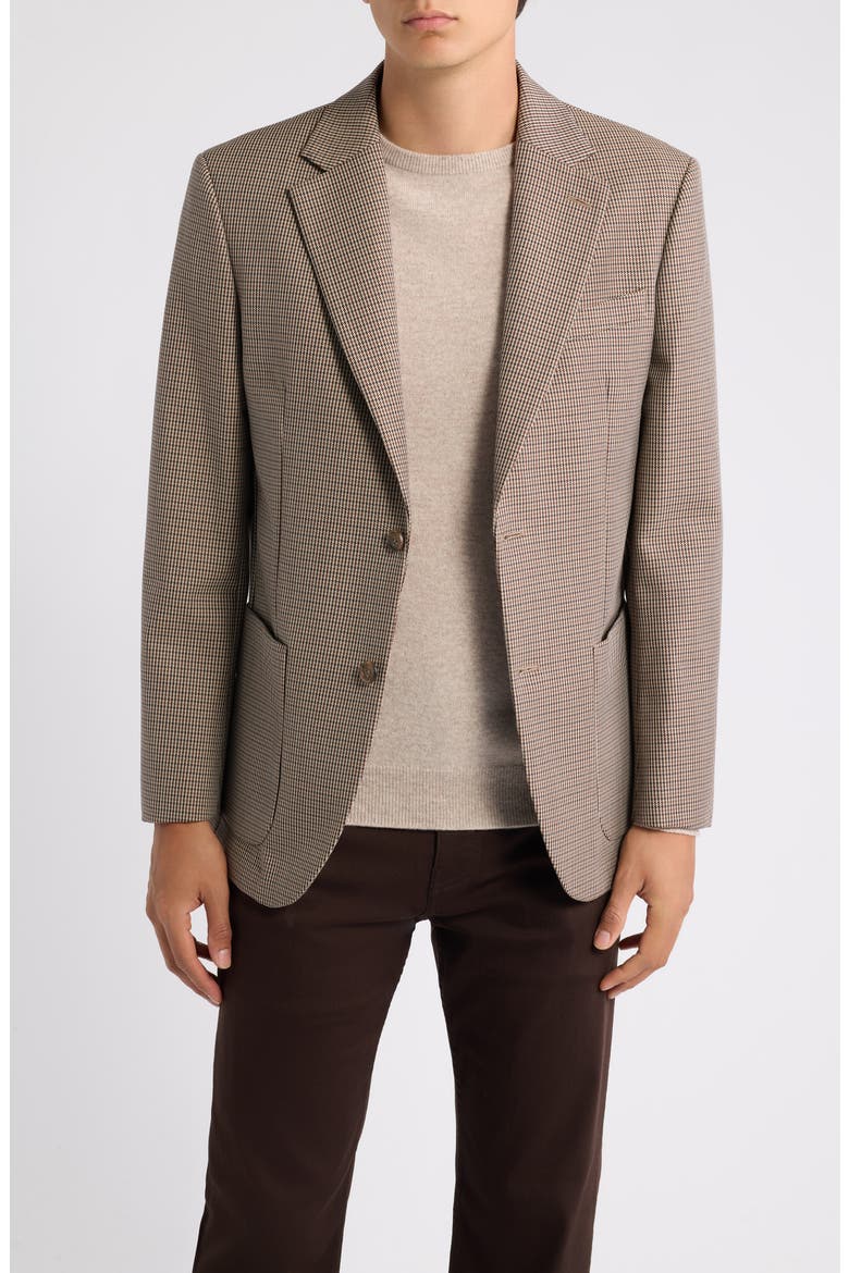 Henrik Modern Fit Notch Lapel Sport Coat, Main, color, TAN HOUNDSTOOTH