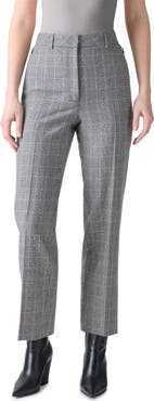 Akris Faria Check Cashmere Ankle Pants