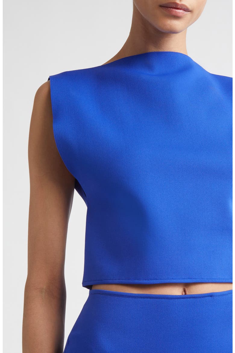 Technical Crop Boat Neck Sweater, Alternate, color, BLUEBELL