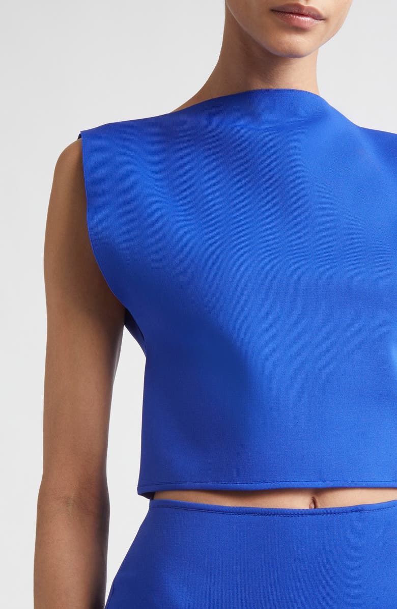 Jil Sander Technical Crop Boat Neck Sweater, Alternate, color, Bluebell