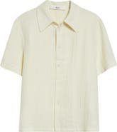 Séfr Dayot Short Sleeve Cotton & Linen Button-Up Shirt