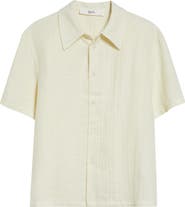 Séfr Dayot Short Sleeve Cotton & Linen Button-Up Shirt