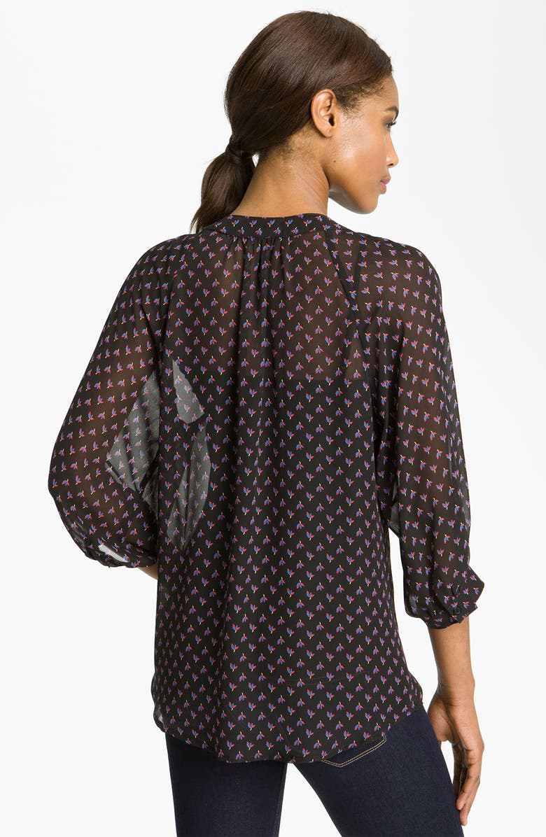 Olivia Moon Sheer Print Henley Blouse, Alternate, color, 