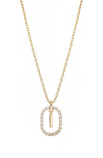 Adornia Floating Letter Initial Cubic Zirconia Pendant Necklace