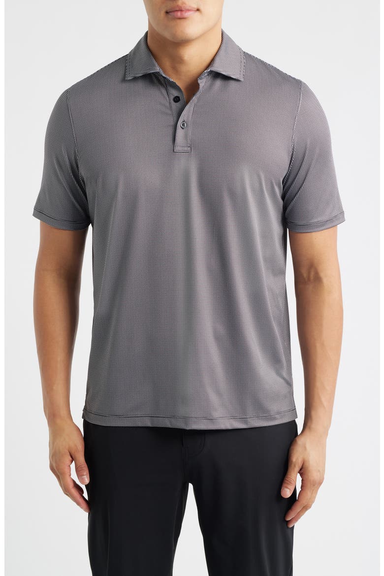 XC+™ Ace Micropattern Performance Golf Polo, Main, color, BLACK/ WHITE GINGHAM
