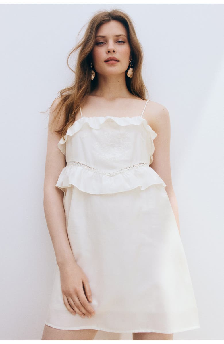 H&M Ruffle-trimmed strappy dress, Main, color, 