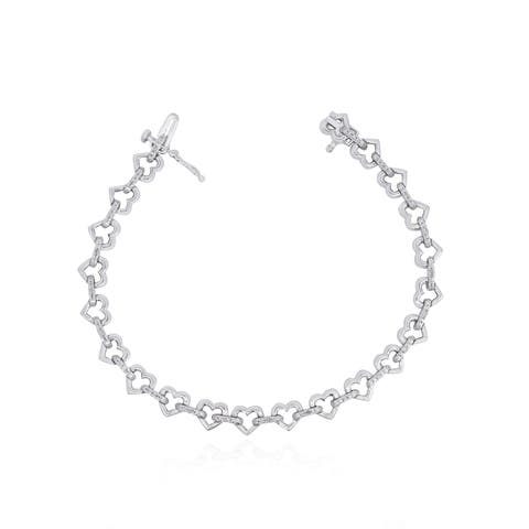 Diamond Heart Link Bracelet