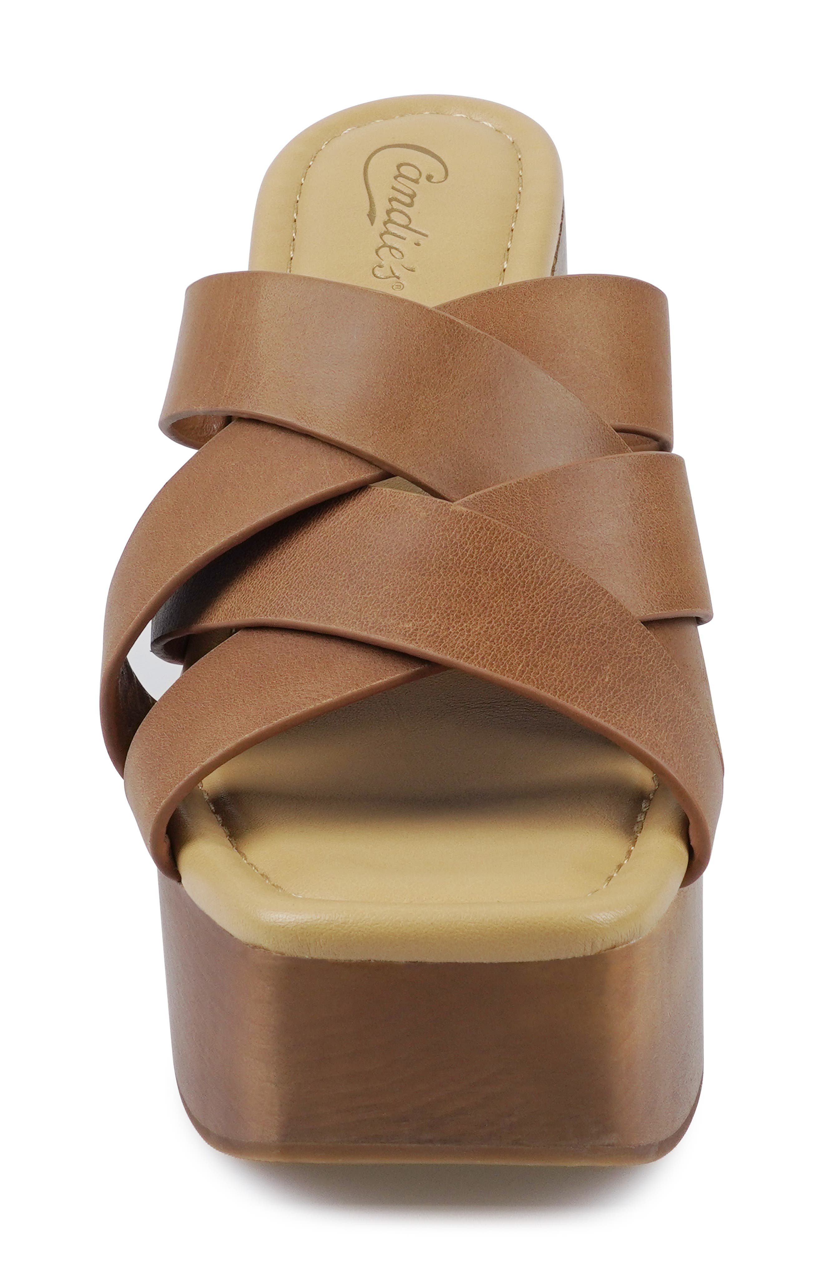 Marlie Platform Slide Sandal, Alternate, color, TAN LEATHER