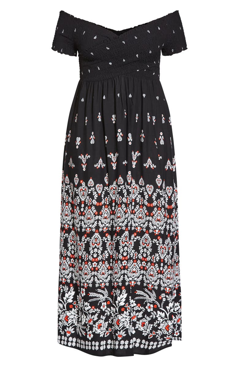 City Chic Off the Shoulder Maxi Dress, Alternate, color, 