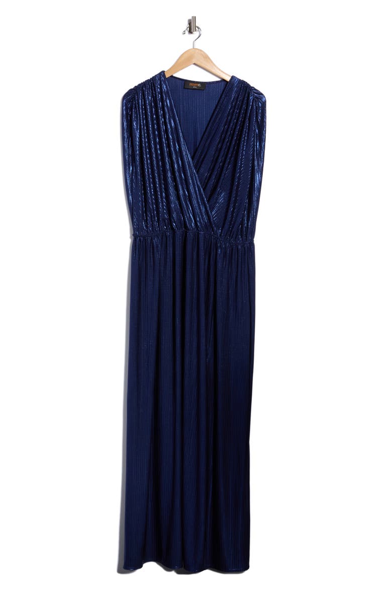Metallic Sleeveless Maxi Dress, Main, color, NAVY