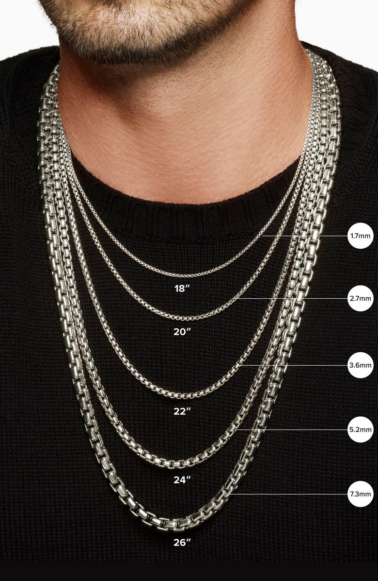 Men's Box Chain Necklace in Grey Titanium, 2.7mm