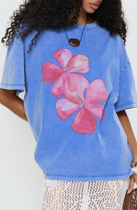 Watercolour Daydream Graphic Oversized T-Shirt