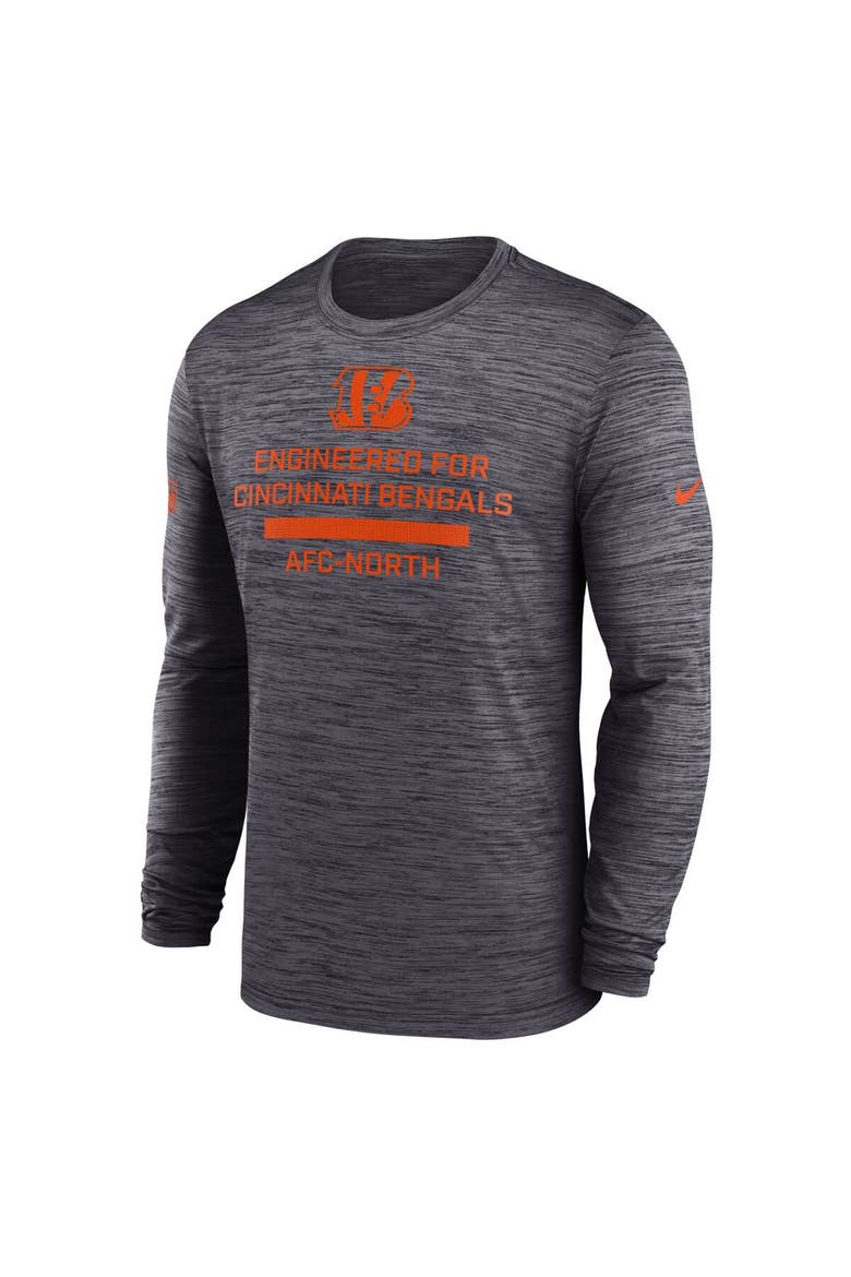Men's Nike Black Cincinnati Bengals Sideline Velocity Performance Long Sleeve T-Shirt, Alternate, color, Black