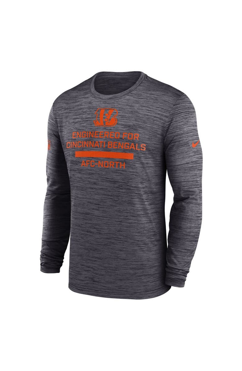 Nike Men's Nike Black Cincinnati Bengals Sideline Velocity Performance Long Sleeve T-Shirt, Alternate, color, Black