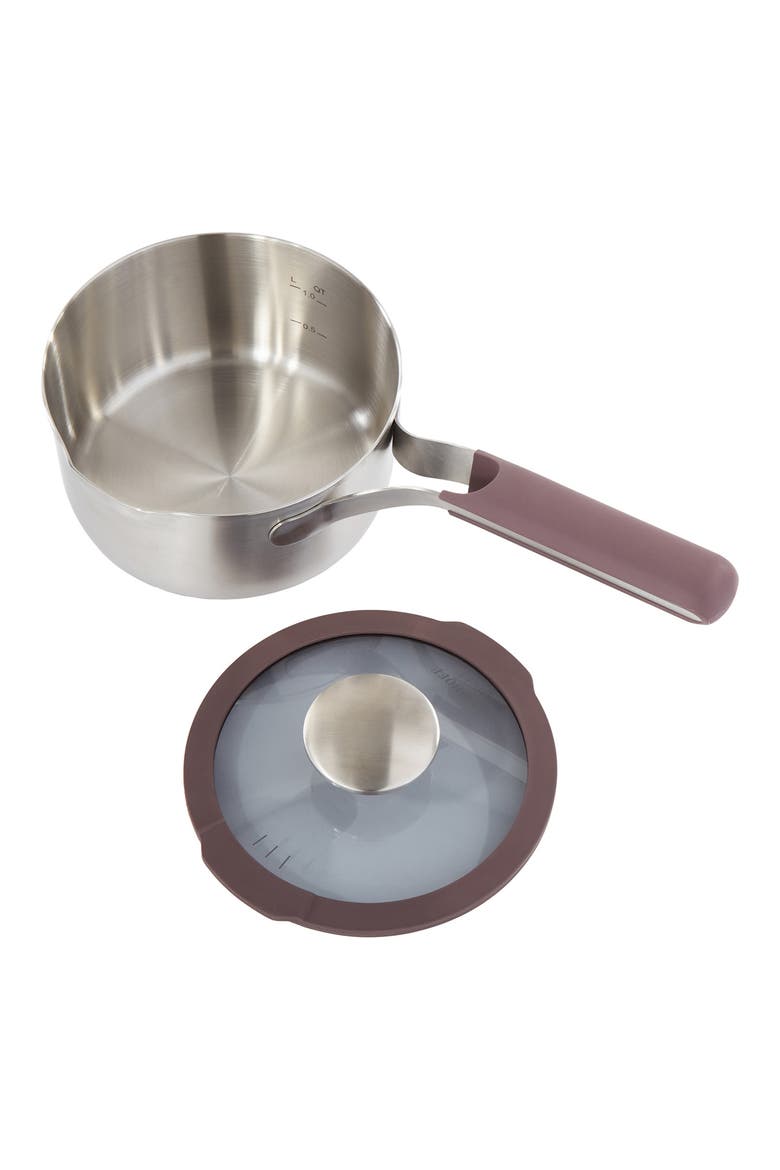 Elements 18/10 Stainless Steel 1.5-Quart Saucepan & Glass Lid, Alternate, color, PURPLE