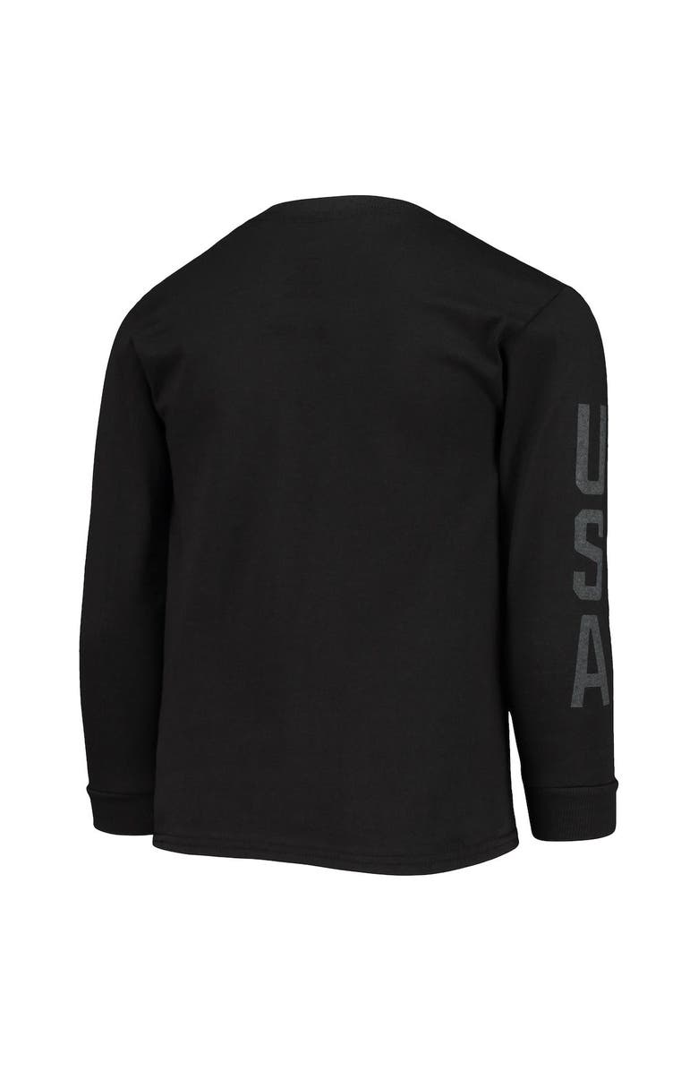 Outerstuff Youth Black Team USA New Heights Long Sleeve T-Shirt, Alternate, color, 