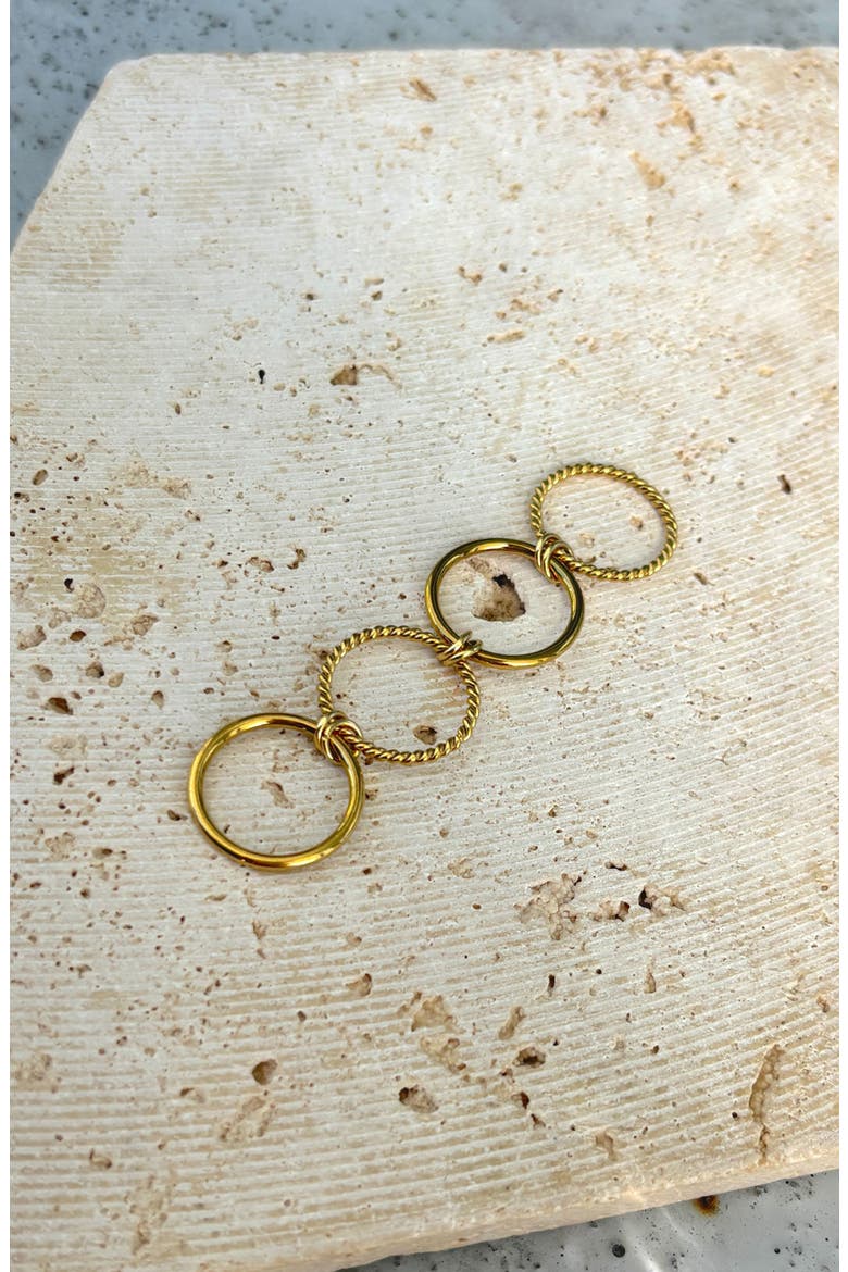 18K Gold Plated Stacked Band Ring, Alternate, color, GOLD