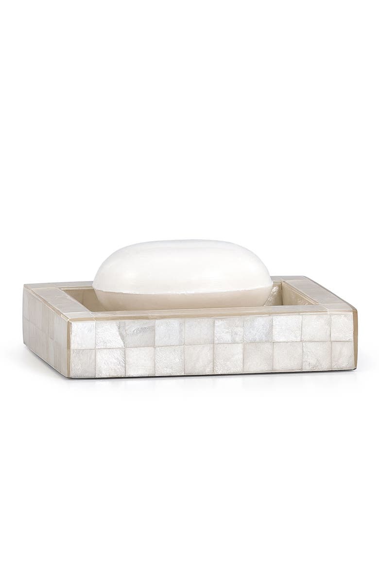 Capiz Blanc Soap Dish, Main, color, WHITE
