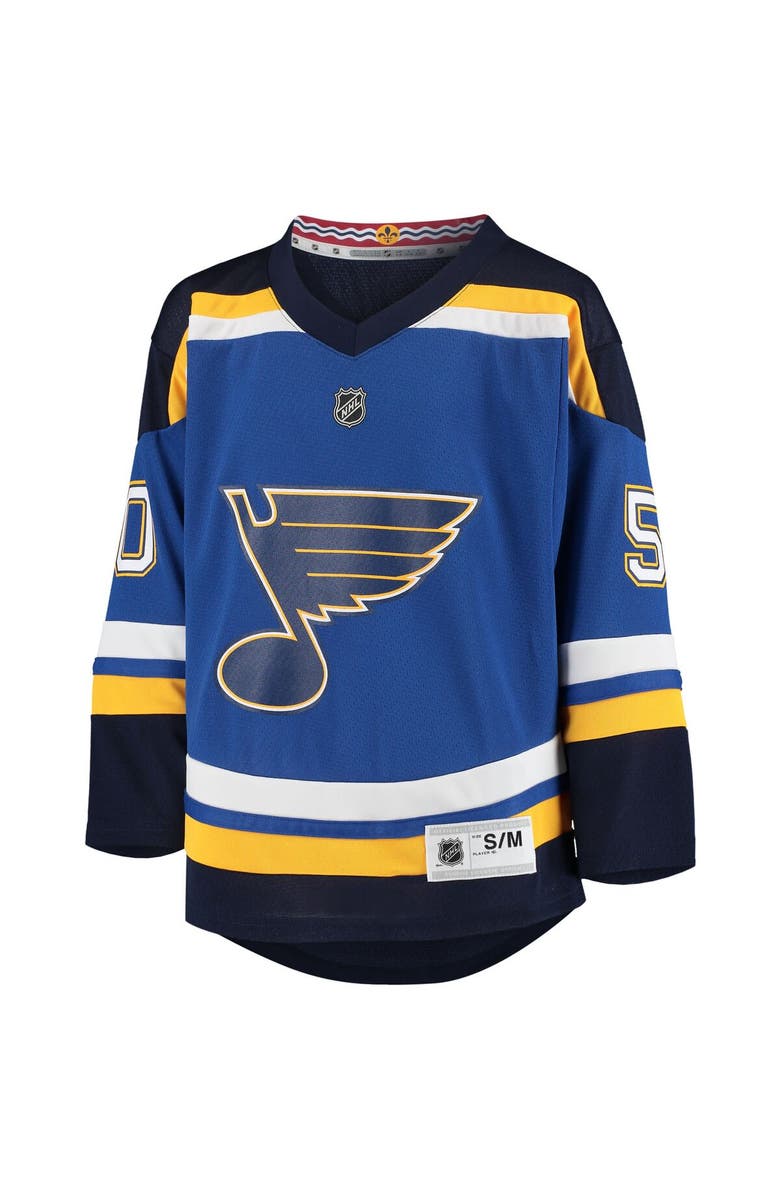 Outerstuff Youth Jordan Binnington Blue St. Louis Blues Home Replica Player Jersey, Alternate, color, 