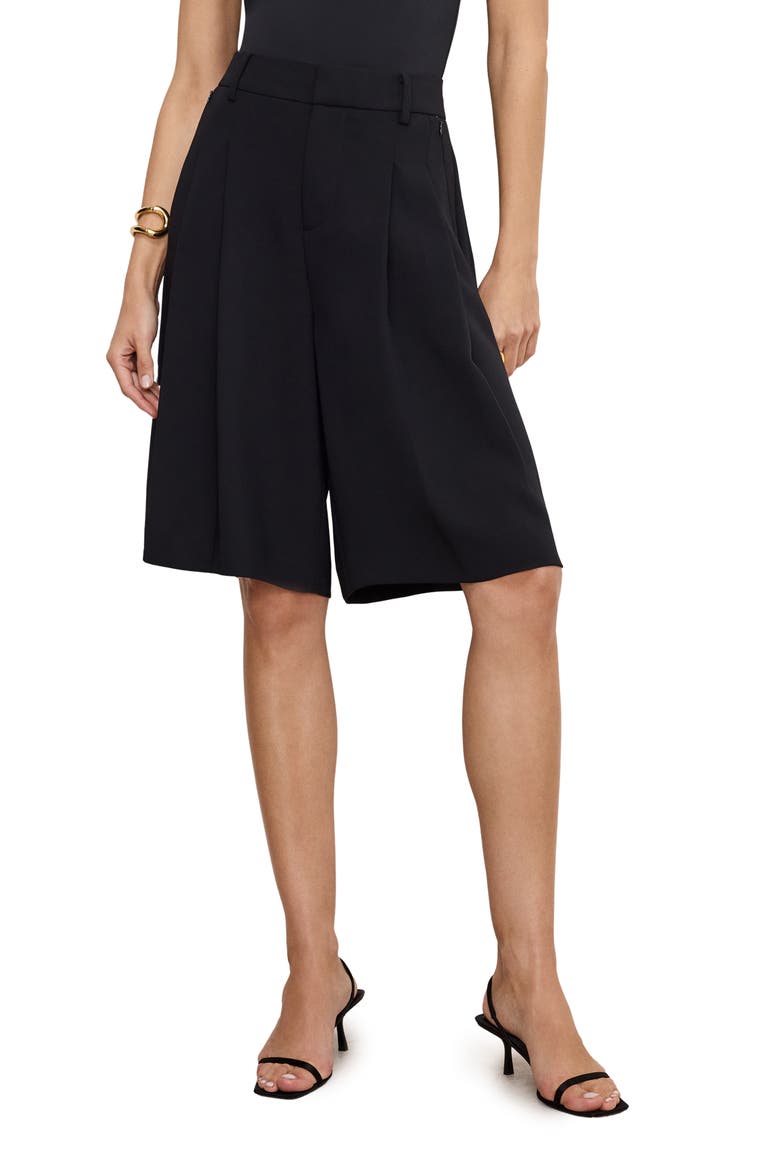 Suiting Longer Length Shorts, Main, color, BLACK