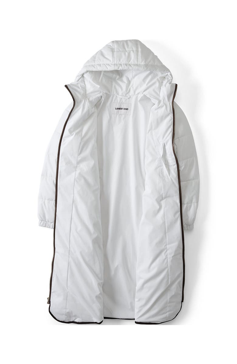 Lands' End FeatherFree Insulated Diamond Quilted Maxi Coat, Alternate, color, White