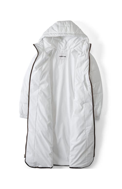 Lands' End Plus Size Featherfree Insulated Diamond Quilted Maxi Coat In White