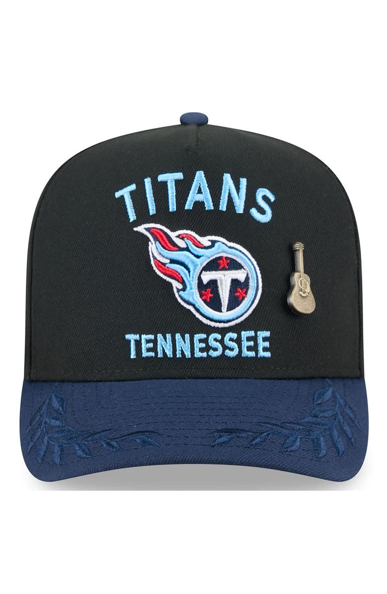 New Era Men's New Era Black/Navy Tennessee Titans 2025 NFL Draft On Stage A-Frame 59FIFTY Fitted Hat, Alternate, color, Black