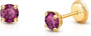 Tiny Blessings 14K Gold 4mm Crystal Birthstone Studs Screw Back Earrings