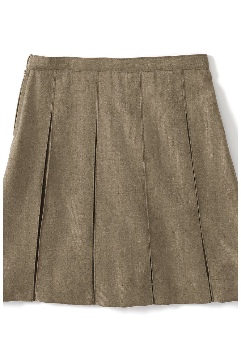School Uniform Girls Solid Box Pleat Skirt Below the Knee, Alternate, color, Khaki