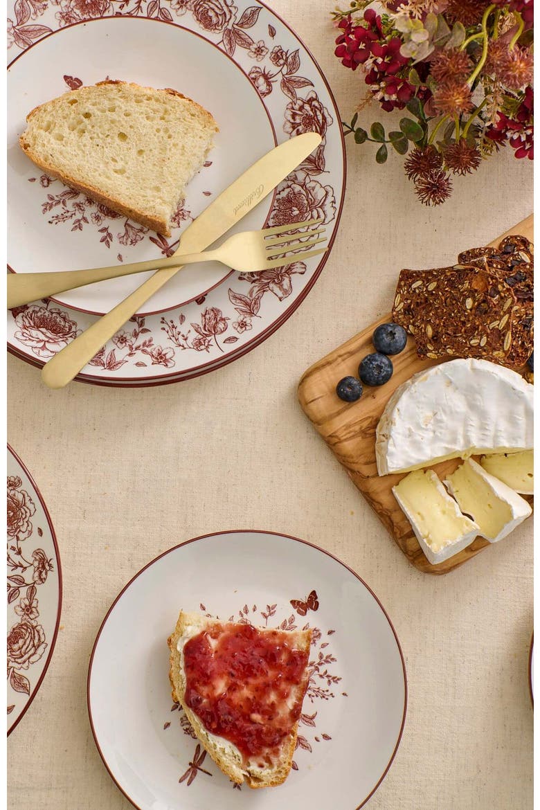 Esme Porcelain 12-Piece Dinnerware Set, Alternate, color, Red