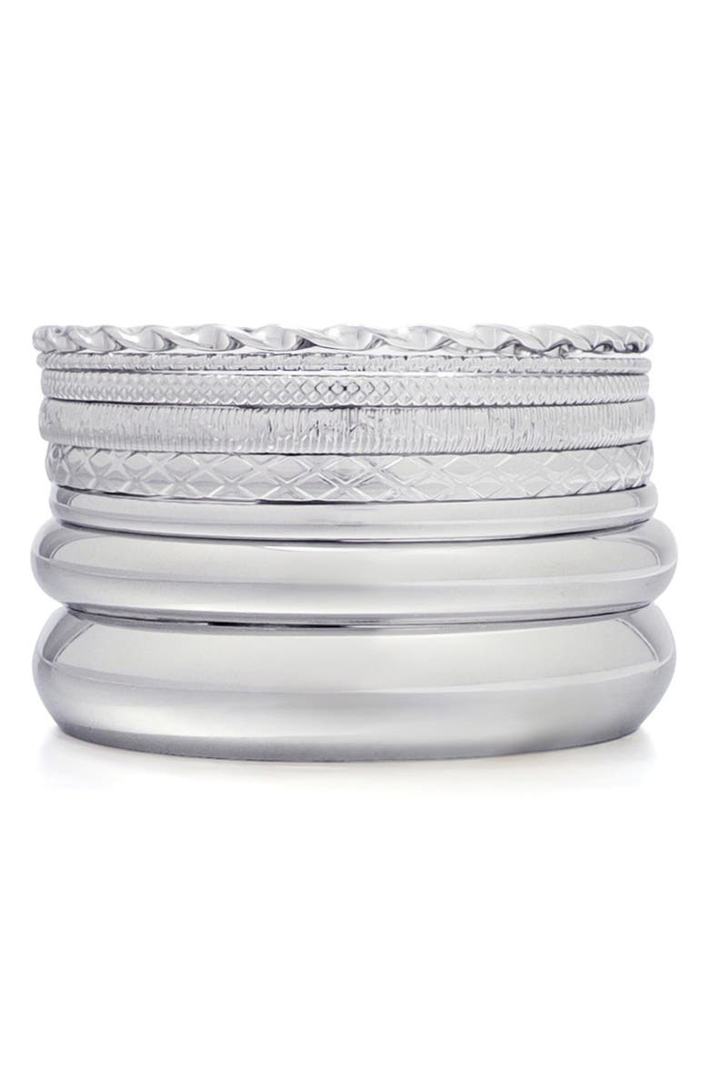 Adornia Set of 8 Assorted Bangle Bracelets, Alternate, color,