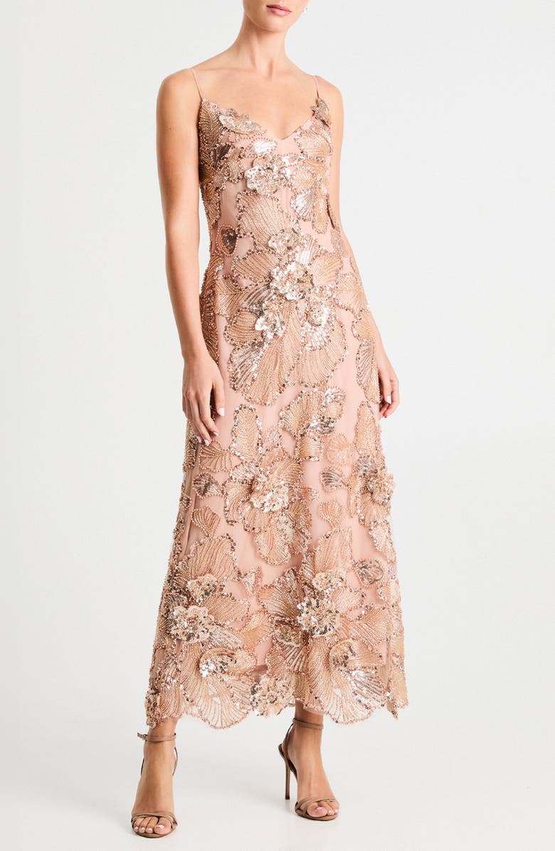 HELSI Samantha Sequin Sleeveless Gown, Main, color, Gold