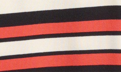 Lioness Long Sleeve Collared Rugby Polo Top In Red Stripe-multi In Red Multi