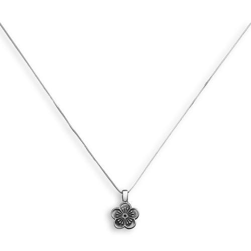 Loupn Ehwa Floral Pendant Necklace In Silver