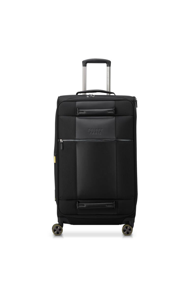 Wagram Softside Expandable 26" Medium Checked Spinner Luggage, Main, color, Black