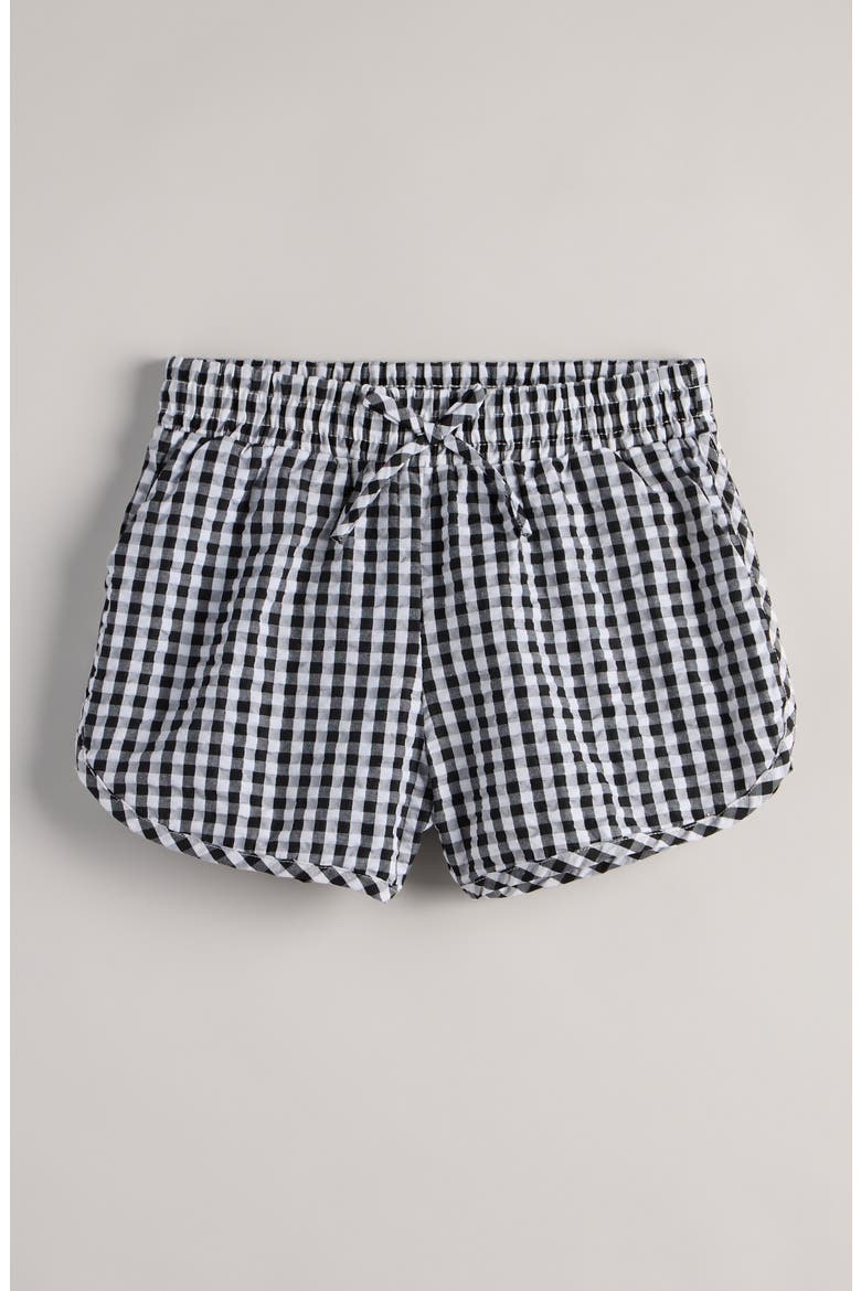 Kids' Gingham Seersucker Shorts, Main, color, BLACK GINGHAM