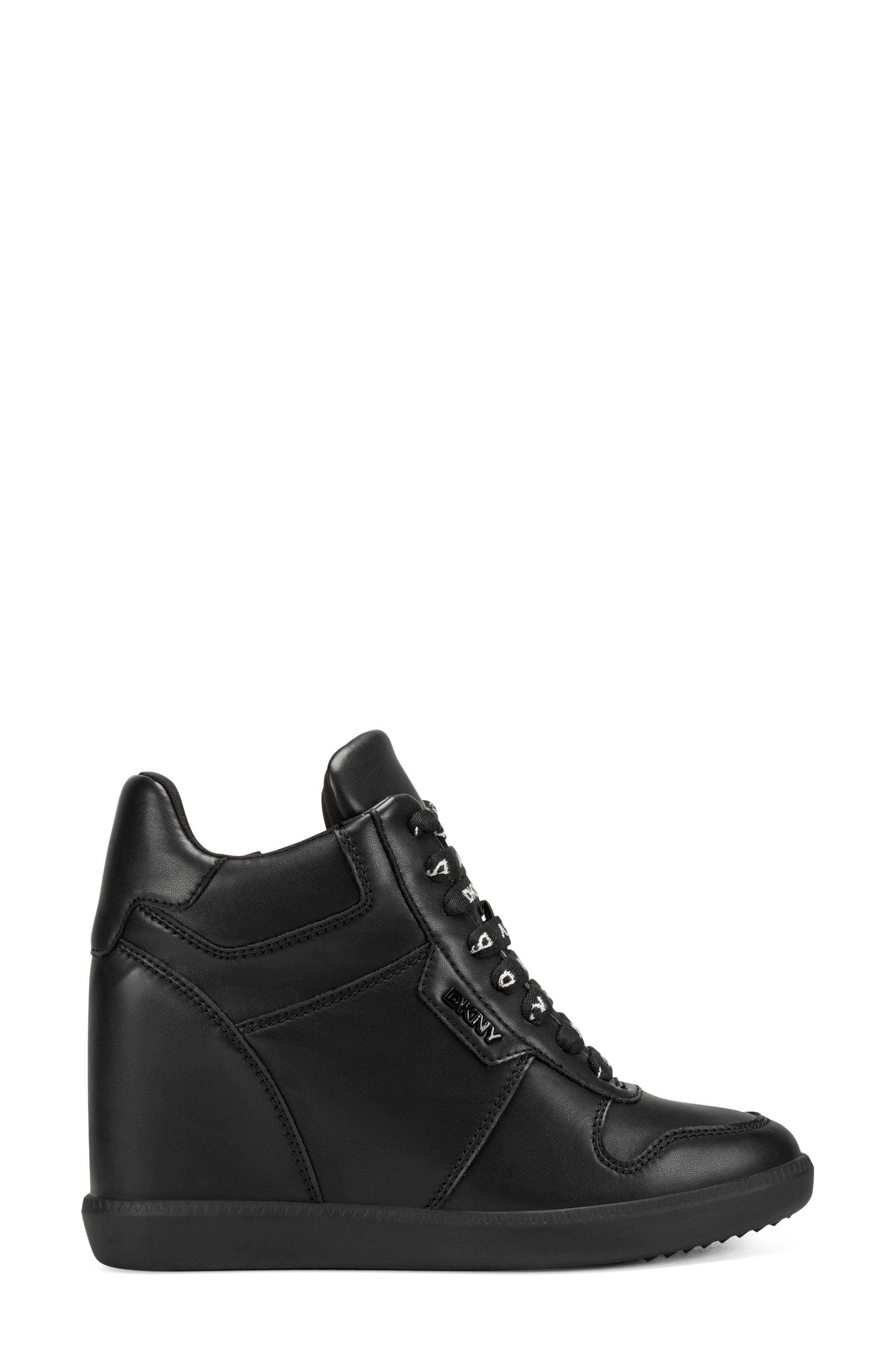 Sereina Hidden Wedge Sneaker, Alternate, color, BLACK