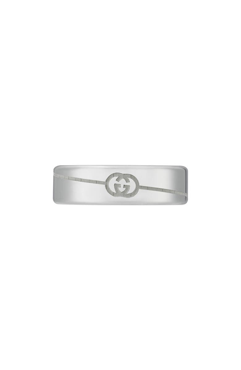 Gucci Interlocking-G Tag Sterling Silver Ring, Alternate, color, Silver