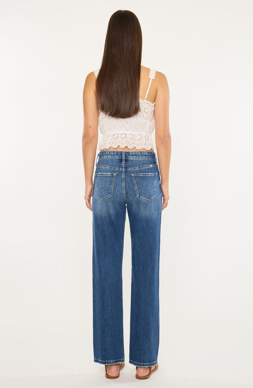 Kancan Renata High Rise Straight Jeans In Blue