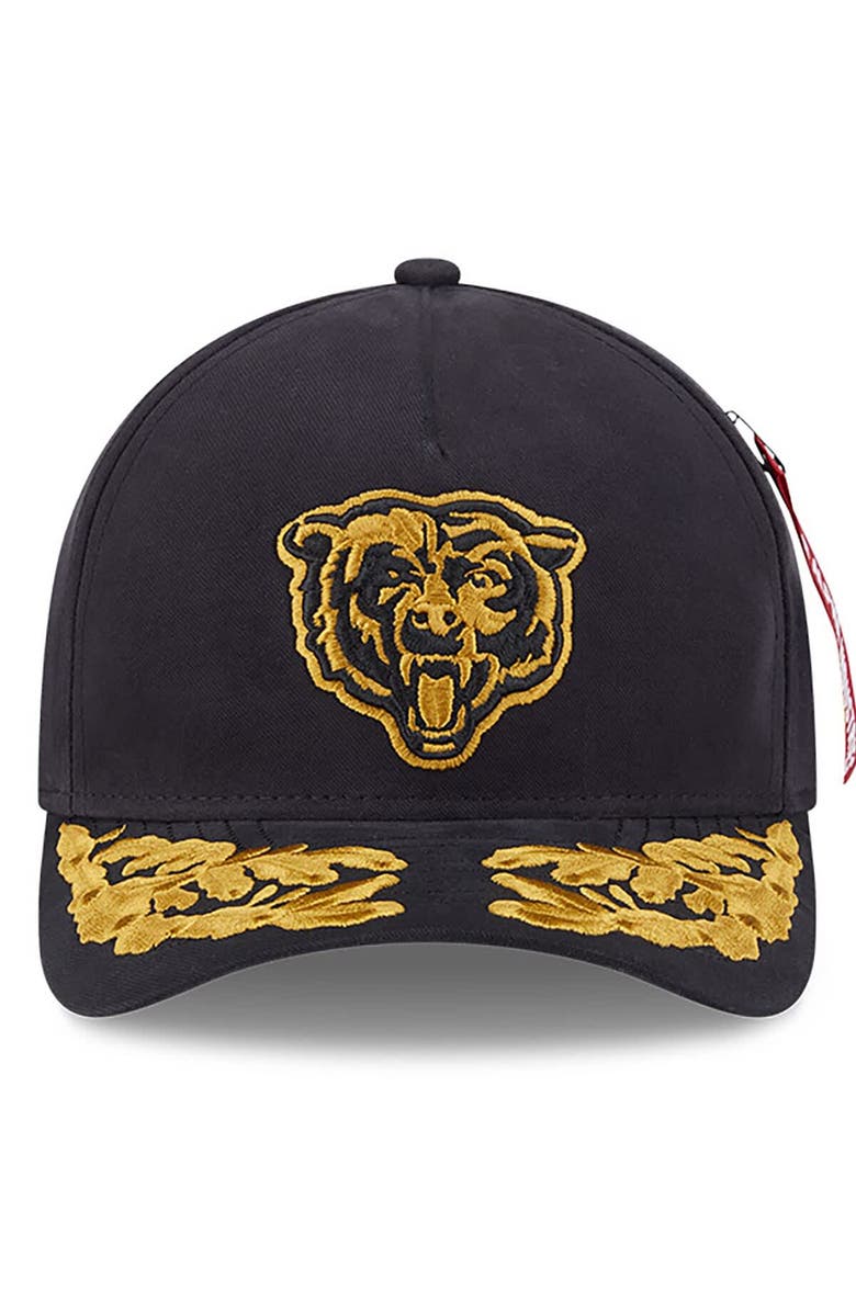New Era x Alpha Industries Men's New Era x Alpha Industries  Black Chicago Bears A-Frame 9FORTY Adjustable Hat, Alternate, color, Black