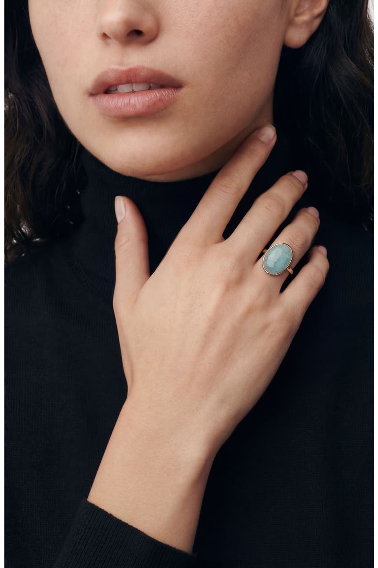 Amazonite Statement Ring, Alternate, color, BLUE/ GOLD