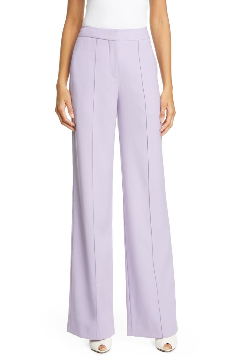 Adam Lippes Pintuck Tropical Stretch Wool Wide Leg Pants, Main, color,